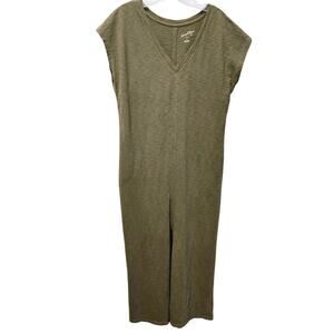 Universal Thread Olive Green 100% Cotton Midi Tank Dress Minimalist Style- NWOT